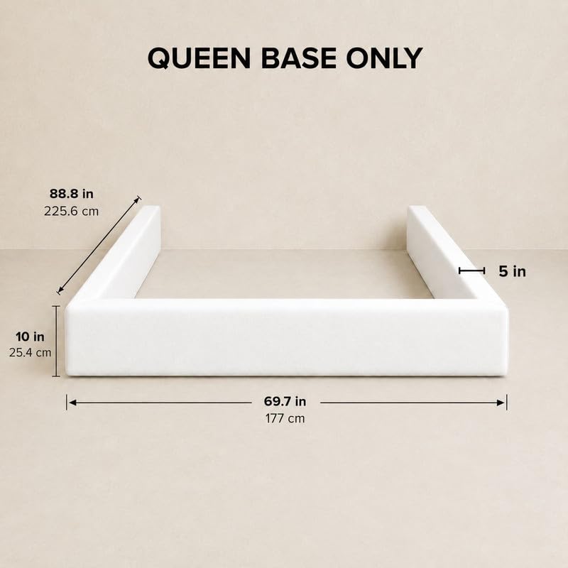 Square Bed – Washable Zip Cover, Upholstered Linen Soft Foam, view 2