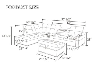 L Shaped Couches for Living Room, Sectional Couch Living Room Furniture