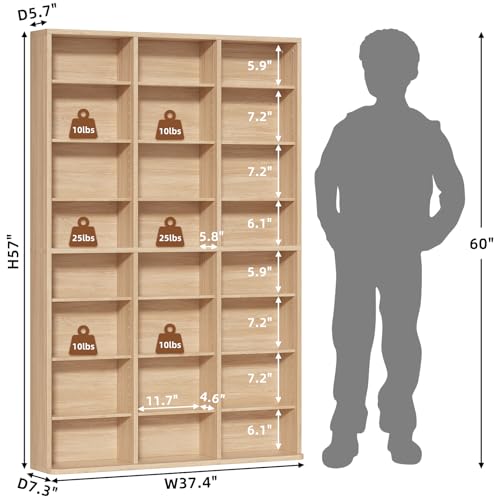 8 Tier Tall Display Cabinet, Natural Media Storage Cabinet11, view 4
