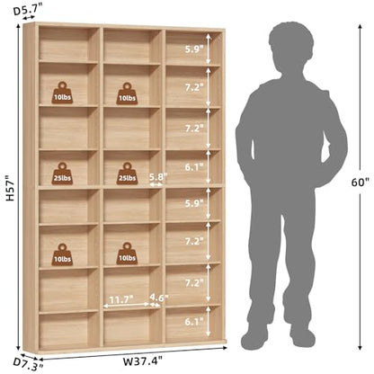 8 Tier Tall Display Cabinet, Natural Media Storage Cabinet11, view 4