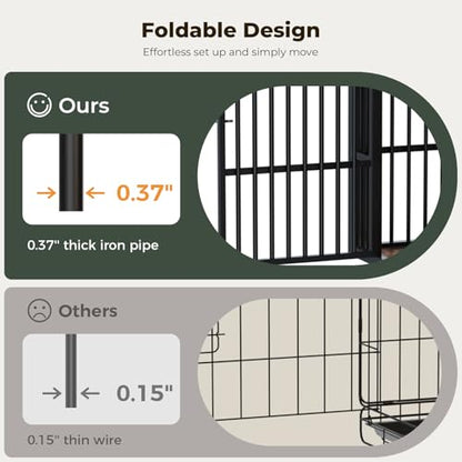 48" Foldable Dog Crate Furniture, view 5