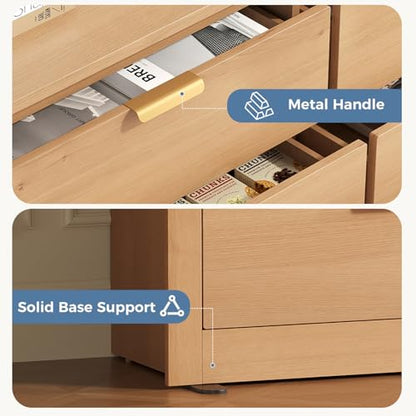 6-Drawer Storage Cabinet, 59" Wide Modern Chest of Drawers, Wood, view 6