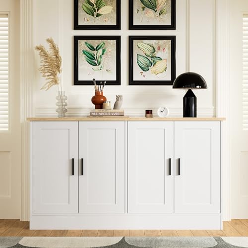 53" White Buffet Cabinet with Storage, view 5