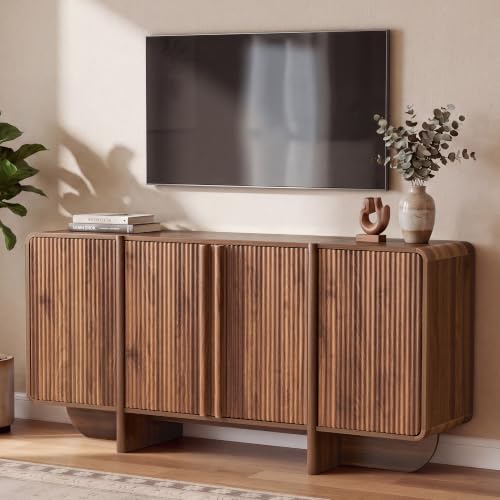 63'' Fluted Sideboard Buffet Cabinet with Storage（4 Door）, view 2