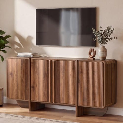 63'' Fluted Sideboard Buffet Cabinet with Storage（4 Door）, view 2