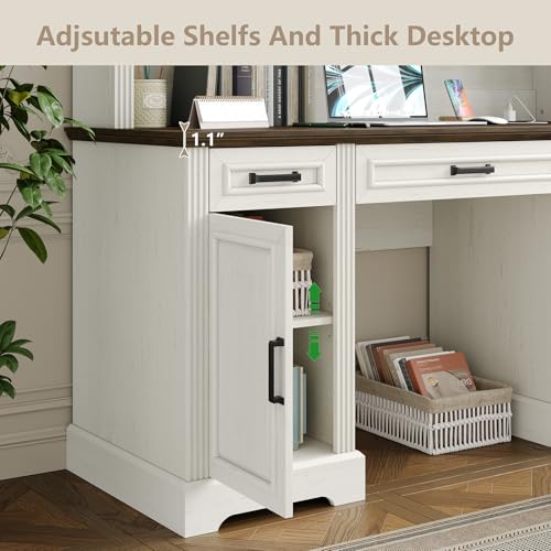 Farmhouse 76" Height Executive Desk with Hutch, view 7