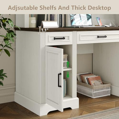 Farmhouse 76" Height Executive Desk with Hutch, view 7