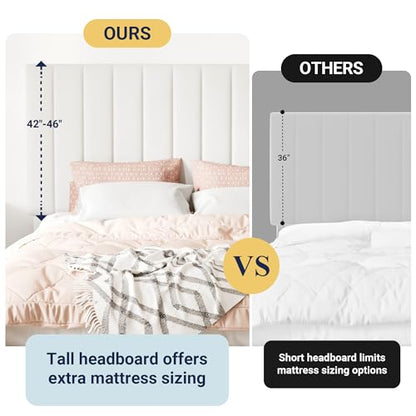 King Size Storage Bed Frame, Vertical Channel Tufted Adjustable Headboard, view 8