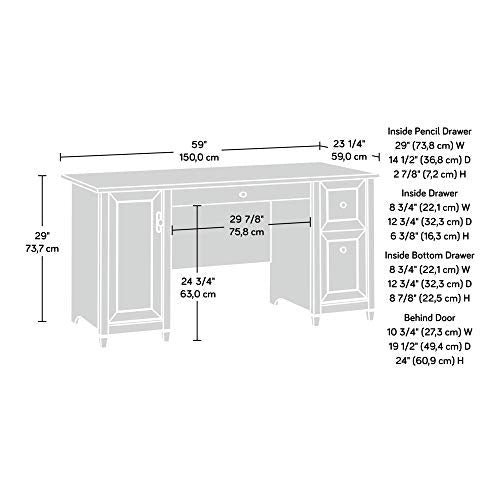 Edge Water Computer Desk with Storage Drawers, Home Office Desk, in Estate Black, view 4