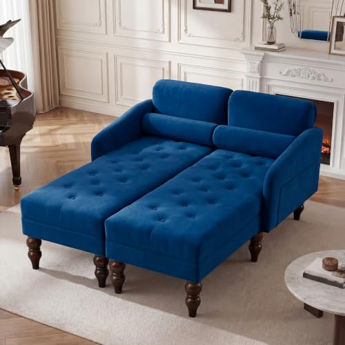 Tufted Upholstered Rolled Arm Chaise Lounges Indoor Chair, view 7