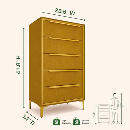 Naima Premium Fabric Dresser, Strong Metal Frame, view 4