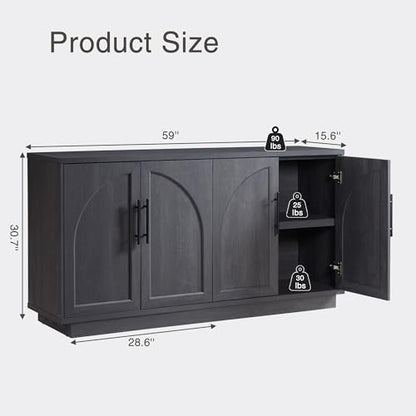 59" Sideboard Buffet Cabinet & TV Stand Set of 2, view 3