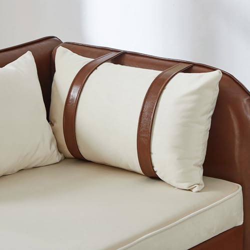 Modern Comfort Chaise Lounge, Deep-Seat Sofa with Velvet & Wood Frame, view 7