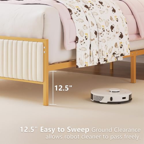 Queen Size Bed Frame, Golden, view 6