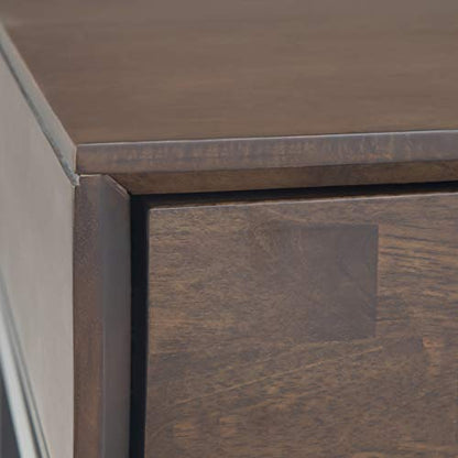 Banting Console Table - 54 Inch Wide Solid Hardwood Sofa Table in Walnut Brown, Mid-Century Modern Storage Table for Entryway or Living Room with 3 Drawers and Industrial Metal Base