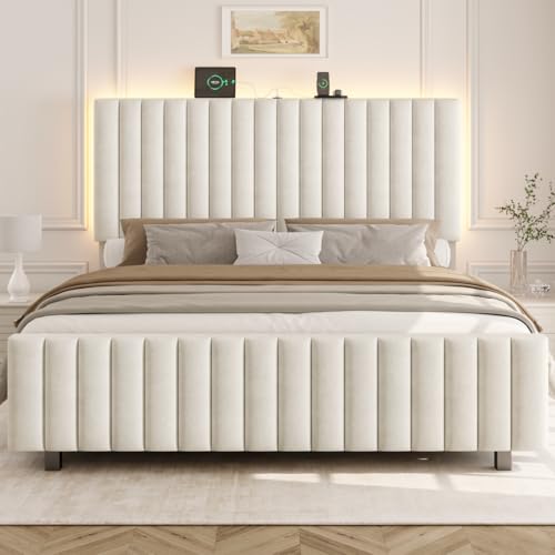 50" Tall Queen Bed Frame with Adjustable Headboard, view 7