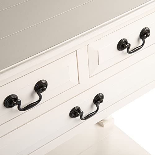 SAFAVIEH Furniture - Primrose 3-Drawer Console Table - Distressed White - Solid Wood - Farmhouse Classic Design - Ideal for Entryway, Living Room, Hallway, 23.5" W x 13" D x 29.5" H (CNS5707A)