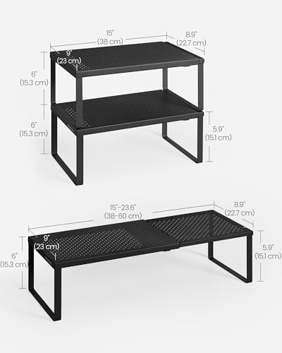 Spice Rack, Expandable Kitchen Countertop Shelf, Steel, Set of 1, view 4