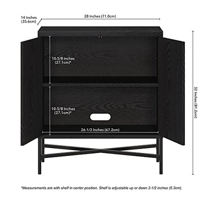 Brighton Accent Cabinet, 28" Wide(15" D x 28" W x 32" H), Black