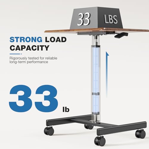 Mobile Rolling Desk with Wheels Adjustable Height, view 7