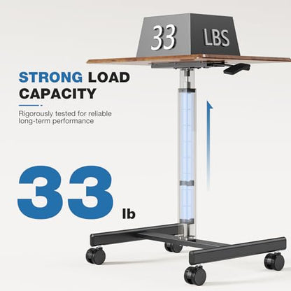 Mobile Rolling Desk with Wheels Adjustable Height, view 7