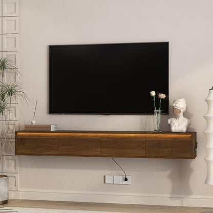 Floating TV Stand Wall Mounted with Led Lights, view 4