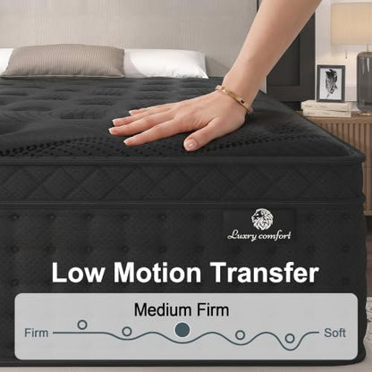 Twin Mattress 14inch,Twin Size Hybrid Mattress in a Box,Black, view 7