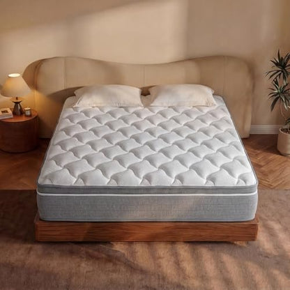 Queen mattress 12 inch,Queen Size Mattresses in a Box,Memory Foam Hybrid Mattress,with Individual Pocket Spring for Motion Isolation &Lumbar Support & Pressure Relief,Fiberglass-Free,Medium Firm