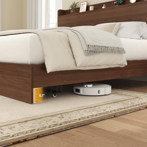 King Size Bed Frame with Storage Headboard & 2 Drawers, view 6