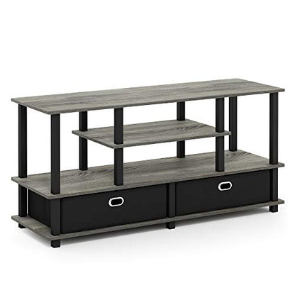 Furinno TV Stand for up to 55-Inch TV and 2 End Tables with Bin Drawer
