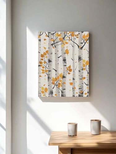 NuYeBiofx Thanksgiving Leaf Abstract Tree Canvas Wall Art Prints,30"x20" Framed Picture Artwork Watercolor Oil Painting Printed Canvas Oil Painting for Living Room Bedroom Office,Ready to Hang