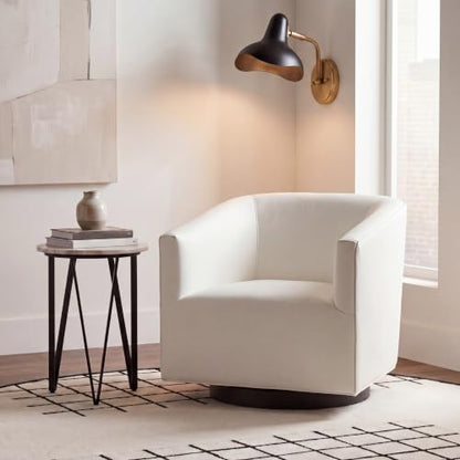 SAFAVIEH Home Collection Birdie Cream Velvet Accent Swivel Chair (Fully Assembled)