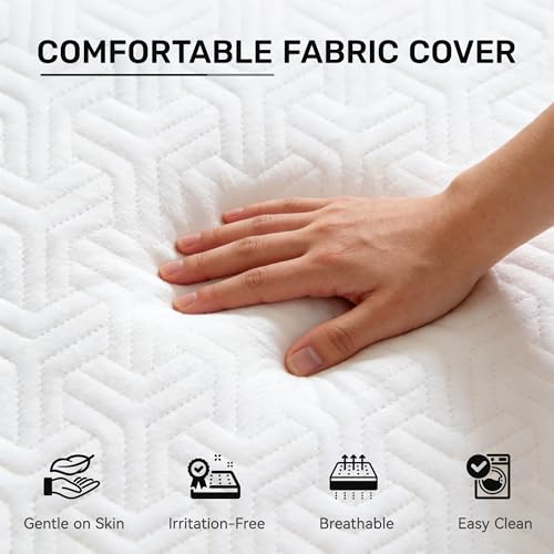 Twin Mattress, 8 Inch Memory Foam Mattress in a Box, Medium Firm, Supportive & Pressure Relief, Removable Cover, CertiPUR-US Certified, No Fiberglass