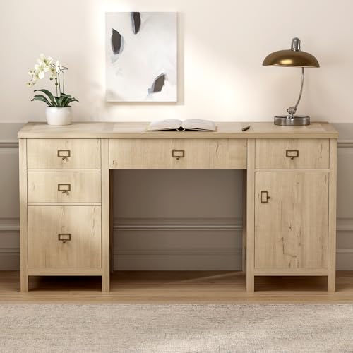 Modern Executive Desk with File Drawers Cabinet, view 8