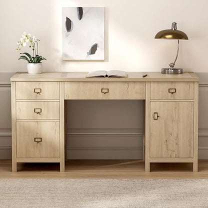 Modern Executive Desk with File Drawers Cabinet, view 8