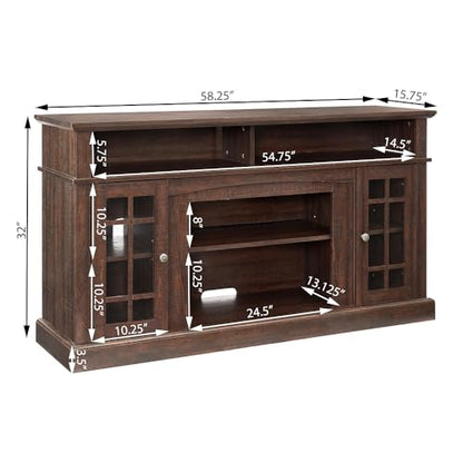 TV Stand for 65 Inch TV, Entertainment Center with Storage, Espresso, view 3
