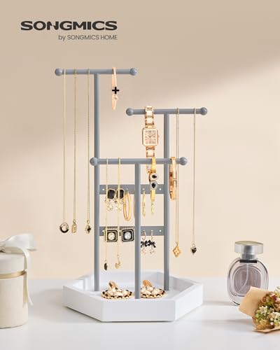 Jewelry Holder for Rings, 3 Tiers and 1 Tray, Metal Frame, view 4
