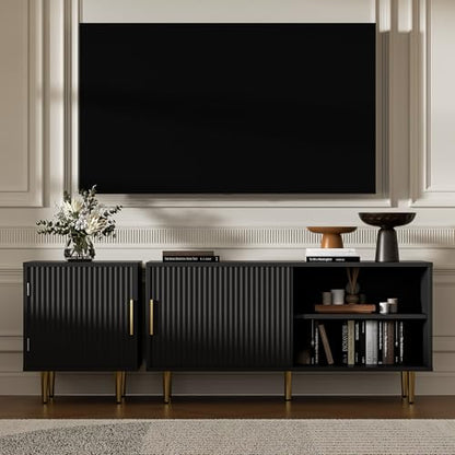 55" Combined Modern TV Stand for 55/60/65 Inch TV, Black, view 4