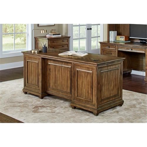 68.5" W Wood Office Desk Executive Desk in Brown, view 3