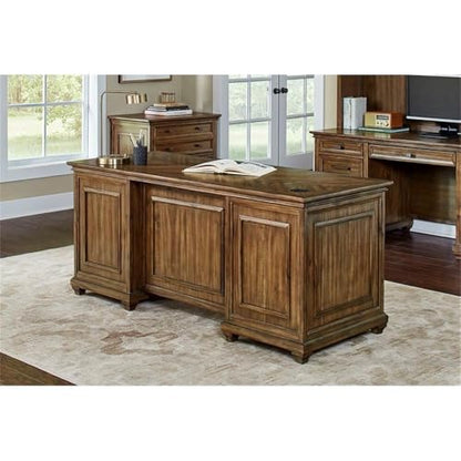 68.5" W Wood Office Desk Executive Desk in Brown, view 3