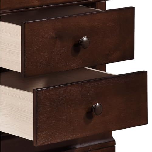 1pc Nightstand with Drawers Brown Cherry Finish Wood Bedroom Furniture