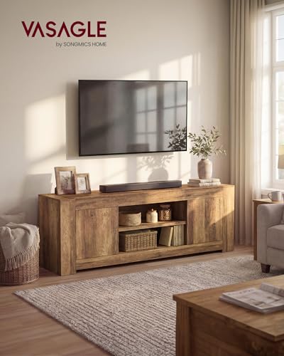 VASAGLE TV Stand with Storage, Farmhouse Entertainment Center for 80'' TV, view 4