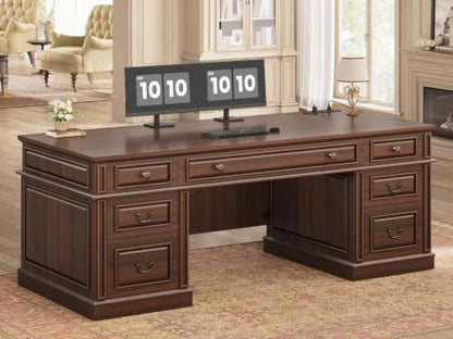 60.6" Executive Desk with 7 Drawers & Charging Station, view 2