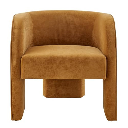 NPD Furniture Matteo Accent Armchair, Glam Modern Upholstered Lounge Chair with Arms for Living Rooms - Dainty Caramel Velvet