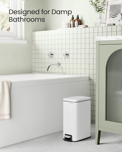 Bathroom Trash Can, 1.6 Gallon Stainless Steel Trash Bin with Lid, view 4