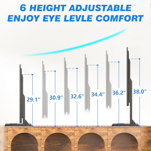 Table Top TV Stand with Height Adjustable TV Legs for 37-90 Inch TVs, view 4