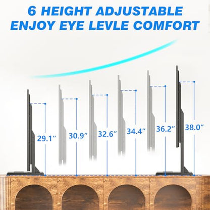 Table Top TV Stand with Height Adjustable TV Legs for 37-90 Inch TVs, view 4