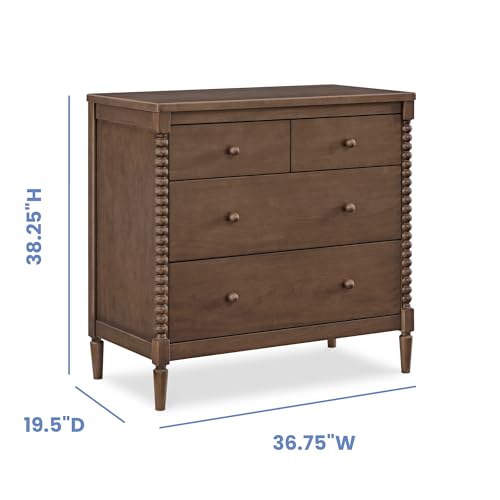 Saint 4 Drawer Dresser with Changing Top and Interlocking Drawers, Teak Brown, view 3