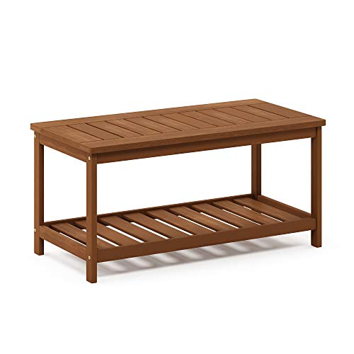 FG18508 Tioman Hardwood Patio Furniture 2-Tier Coffee Table in Teak Oil, Natural