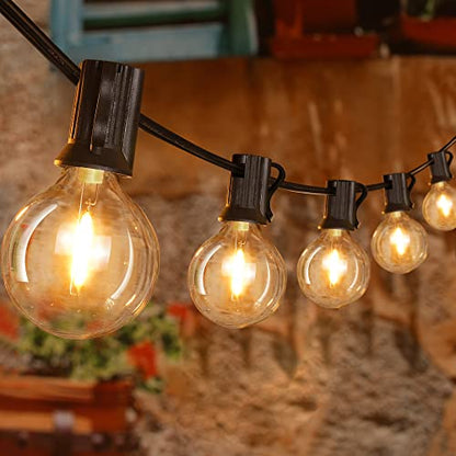 150FT Outdoor String Lights, Waterproof Connectable Shatterproof Outside Light with 75 Edison + 4 Spare LED Bulbs Plug in, Patio Lights for Indoor Balcony Porch Camping Deck